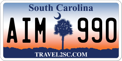 SC license plate AIM990