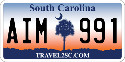 SC license plate AIM991