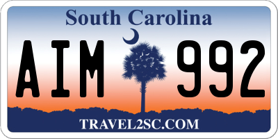 SC license plate AIM992