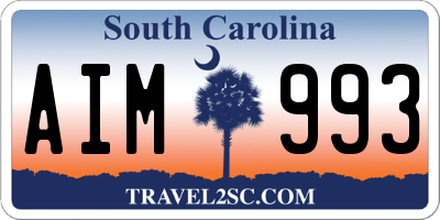 SC license plate AIM993
