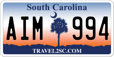 SC license plate AIM994