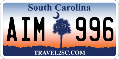 SC license plate AIM996