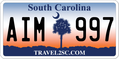 SC license plate AIM997