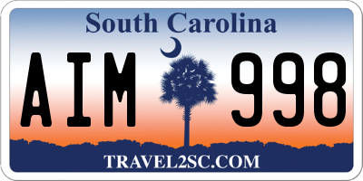 SC license plate AIM998