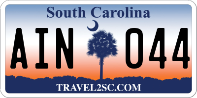 SC license plate AIN044