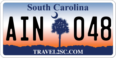 SC license plate AIN048