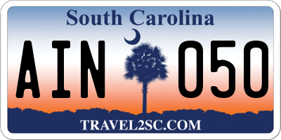 SC license plate AIN050