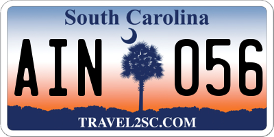 SC license plate AIN056