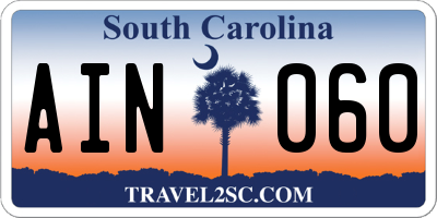 SC license plate AIN060