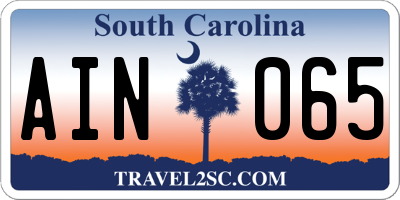 SC license plate AIN065