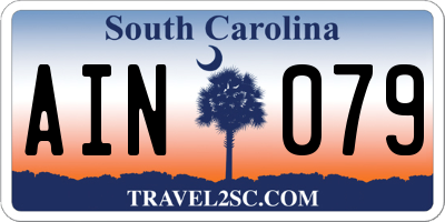 SC license plate AIN079