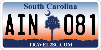 SC license plate AIN081