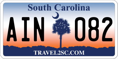 SC license plate AIN082