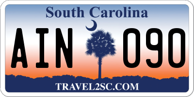 SC license plate AIN090
