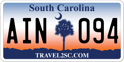 SC license plate AIN094