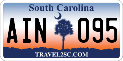 SC license plate AIN095