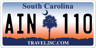 SC license plate AIN110