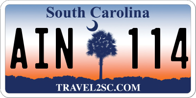SC license plate AIN114