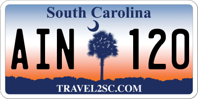 SC license plate AIN120