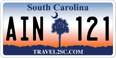 SC license plate AIN121