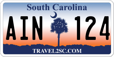 SC license plate AIN124