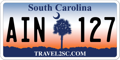 SC license plate AIN127