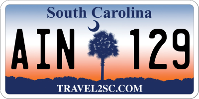 SC license plate AIN129