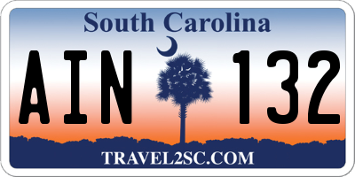 SC license plate AIN132