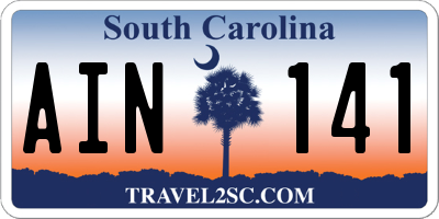 SC license plate AIN141