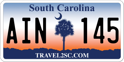 SC license plate AIN145