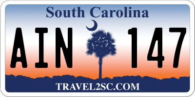 SC license plate AIN147