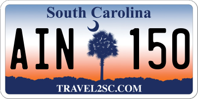 SC license plate AIN150