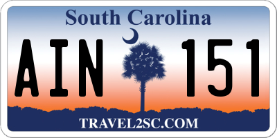 SC license plate AIN151