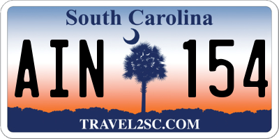SC license plate AIN154