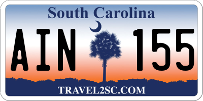 SC license plate AIN155