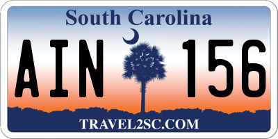SC license plate AIN156