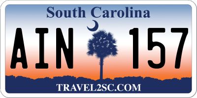 SC license plate AIN157