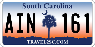 SC license plate AIN161