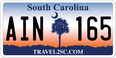 SC license plate AIN165