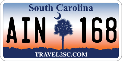 SC license plate AIN168