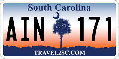 SC license plate AIN171