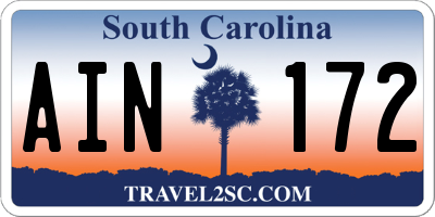 SC license plate AIN172