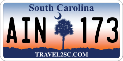 SC license plate AIN173