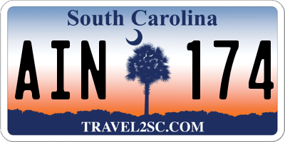 SC license plate AIN174