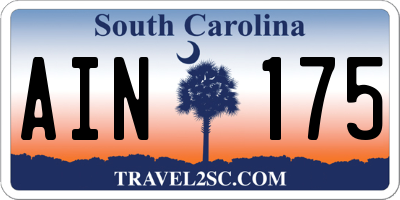 SC license plate AIN175