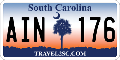 SC license plate AIN176