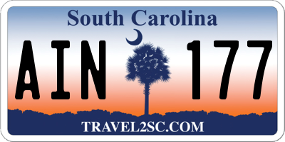 SC license plate AIN177