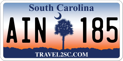 SC license plate AIN185