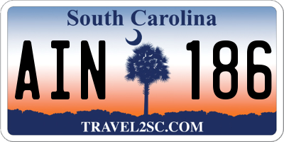 SC license plate AIN186