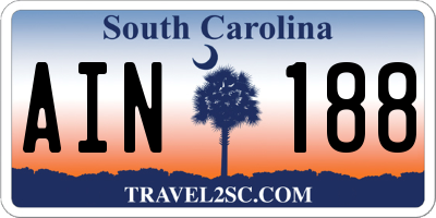 SC license plate AIN188